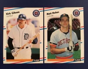 1988 Fleer # 55-66 KIRK GIBSON - MATT NOKES Detroit Tigers Lot 2 WS Nice Cards 