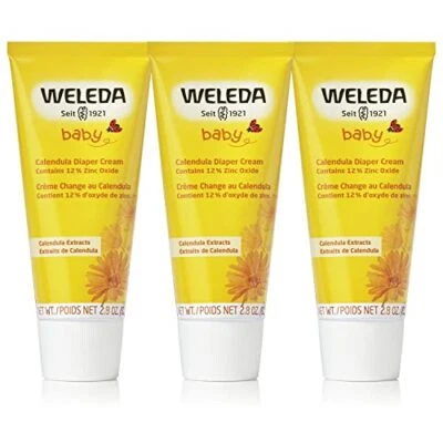 Paquete de 3 crema de pañales Weleda Baby Caléndula protector suave de la piel 2,8 OZ Foto 1 de 4