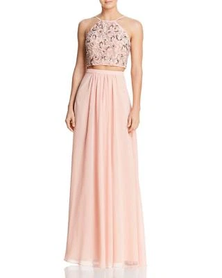 New $459 Decode 1.8 Women'S Pink Embellished Two-Piece A-Line Gown Dress Size 4 Foto 1 de 2