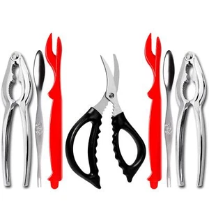 7Pcs Seafood Tools Set including 4 Forks and 2 Lobster Crackers Nut Cracker 1... - Picture 1 of 8