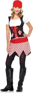 Pirate Cutie Wench Caribbean Fancy Dress Up Halloween Junior Teen Costume - Picture 1 of 6