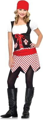 Fantasia Pirata Cutie Wench Caribenha Fantasia Halloween Júnior Adolescente - Imagem 1 de 2