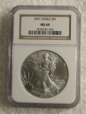 2001 EAGLE S $1 MS 69 Silver Dollar Mint Conditions - Image 1 of 4