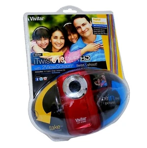 Vivitar iTwist 613-DVR HD Digital Camcorder 4x Digital Zoom Rouge Red New Sealed - Picture 1 of 12
