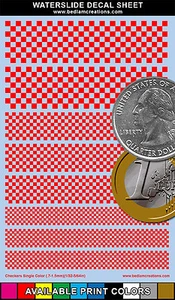 Waterslide Decals Red Checkers 2"x3" Decal Sheet +9 Other Colors - Picture 1 of 4