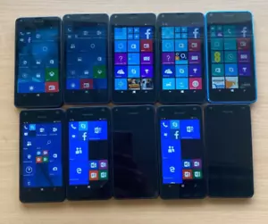 LOT TRAVAUX x10 smartphones Microsoft Nokia Lumia 550/640 LTE 4G (débloqué) fonctionnent - Photo 1/5