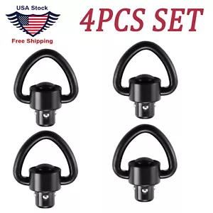 4X Push Button QD Quick Detach/Release Rifle Heavy Duty Sling Swivel Mount - Picture 1 of 11