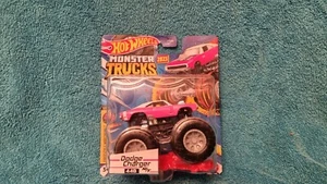 HOT WHEELS MONSTER TRUCKS 1/64 DODGE CHARGER 440 PINK NEW ON CARD - Picture 1 of 2