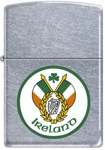 Irish Pride Flag of Ireland with Green Shamrock Clover Chrome Zippo Lighter - Picture 1 of 1