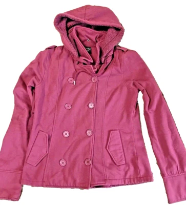 Vintage Button Up Jacket Juniors Sz LargeNollie Wine Color W/Removable Hood - Image 1 of 4