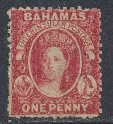 Bahamas Stamps 1863 1d carmine lake wmk reversed SG21x Mint CV £130 - Image 1 of 2
