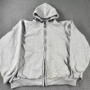 Vintage Carhartt Jacket Mens XL Gray Logo Thermal Lined Workwear Hoodie 90s ** - Picture 1 of 19