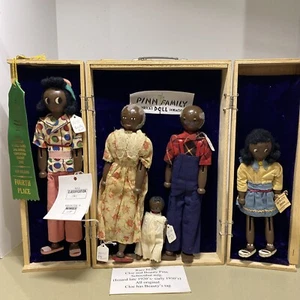 Rare Schoenhut Black African American Wood Family 5 PINN Doll Set - Bild 1 von 12