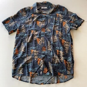 Allgood Short Sleeve Button Up Collared Shirt Mens Size L Tree Print Casual Fit - Bild 1 von 12