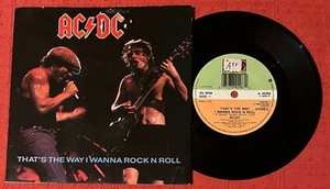 AC/DC - UK 7" VINYL SINGLE - THAT'S THE WAY I WANNA ROCK N ROLL - Picture 1 of 5