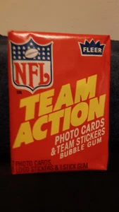 1983 Fleer NFL Football Wax Pack Team Action Photo Cards stickers gum new - Picture 1 of 3