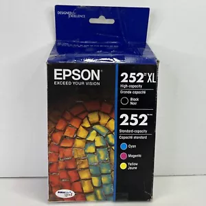 Epson 252XL 252 Ink Cartridges Black Yellow Magenta Cyan Exp 07/27 T252XL-BCS-CP - Picture 1 of 4
