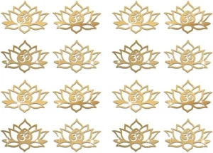 funlife 16PCS Lotus Flower Pattern Hollow Self 8.66 X 5.91 16 PCS, Gold - Picture 1 of 7