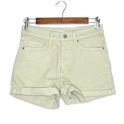 Pantalones cortos Old Navy para mujer de tiro alto OG talla 2 denim elástico verde valganna Foto 1 de 4