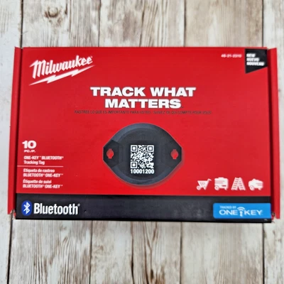 Paquete de 10 etiquetas de seguimiento Bluetooth de una llave Milwaukee selladas de fábrica 48-21-2310 Foto 1 de 4