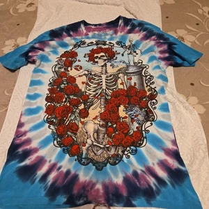 Liquid Blue Grateful Dead Skull Rose Band T-Shirt - Picture 1 of 3