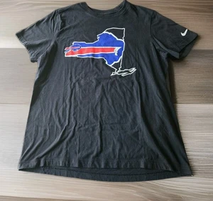 BUFFALO BILLS Black NEW YORK STATE The Nike Tee Sz L Local Essential NFL EUC - Picture 1 of 9