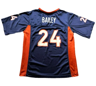 Camiseta de Colección Champ Bailey Denver Broncos Reebok Jóvenes Niños XL #24 Azul NFL Camisa Foto 1 de 4