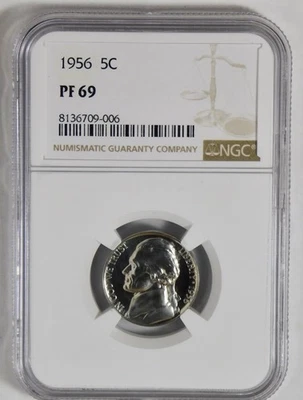 1956 Jefferson Nickel BIG GRADE NGC Gem Proof 69 - Image 1 of 2
