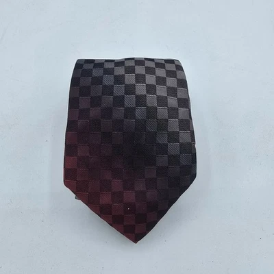 Axcess Red Grey Black geometric Silk tie 5 x 3 Necktie Vintage Menswear Suit - Image 1 of 4