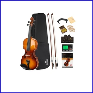 Juego de violín tamaño 3/4 con tapa de abeto y parte posterior de arce - Perfecto para principiantes - Imagen 1 de 12