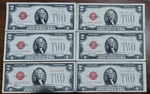 1928 Two Dollar Red Seal $2 Bill XF or better circulated, 1pcs random serial - Picture 1 of 2
