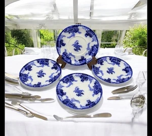 4 Porcelain saucers in 'Messina' pattern by Cauldon England - Picture 1 of 7