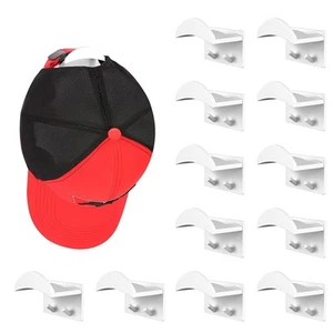 12 PCS Adhesive Hat Hooks for Wall,Upgraded Hat Holder Hat Hangers,Hat Hook f... - Picture 1 of 6