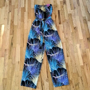 80er Jahre Damen großer Vintage Jumpsuit geometrisch mehrfarbig Vintage 3s Company California - Bild 1 von 16