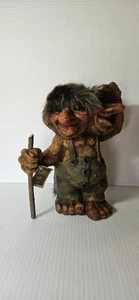 10.5” Nyform Troll with Two Heads #101 Vintage Norwegian Folk Art Small Scuffs - Picture 1 of 10