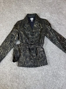 Chico’s Blazer schwarz/gold Modernist Eulenmuster Damengröße 0 Jacke - Bild 1 von 15