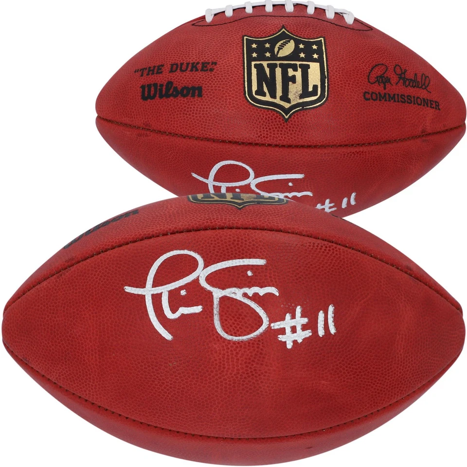 Fútbol americano profesional Wilson Duke firmado por Phil Simms New York Giants Foto 1 de 1