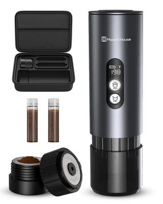 150W Espresso Maker with 2-3 Min Fast Self-Heating, Portable Travel Espresso ... - Image 1 of 4