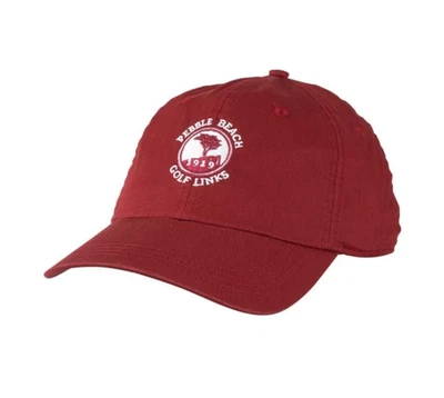 Nueva gorra/gorra oficial vintage de campo de golf de playa de guijarros en rojo Foto 1 de 4