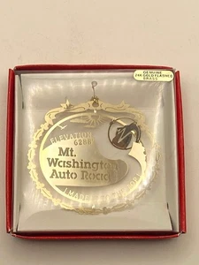 Vtg Nations Treasures 24k Gold Brass Mt Washington Auto Road Christmas Ornament - Picture 1 of 2