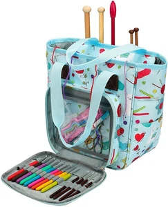 Stricktasche Garn Aufbewahrung Organizer, Tragbare Stricken Tragetasche Korb Garn Taschen für - Bild 1 von 8