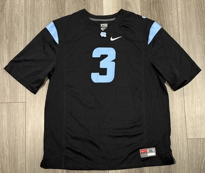 Camiseta de fútbol Nike UNC Tar Heels #3 talla XL negra Universidad de Carolina del Norte Foto 1 de 4