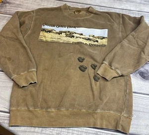 Felpa girocollo vintage anni 90 SM Alstyle marrone Custer State Park Buffalo Roundup - Foto 1 di 9