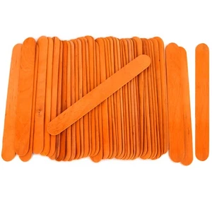 CraftySticks- 100 Pack, 6 Inch Orange Color, Jumbo Wood Popsicle Sticks for C... - Picture 1 of 7