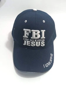 FBI Firm Believer In Jesus  Adjustable Baseball Cap Embroidered I Love Jesus - Picture 1 of 7