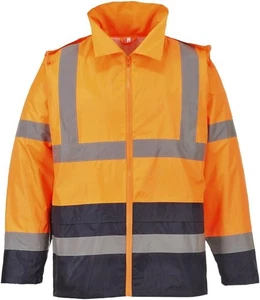 Portwest Hi-Vis Classic Contrast Rain Jacket – XXXL, Orange/Navy - Picture 1 of 9