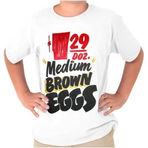 Retro Brown Eggs Supermarket Food Poster Youth Crewneck T Shirts Boy or Girl - Picture 1 of 7