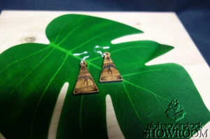 SOLID KOA WOOD Soaring Manu 'Iwa Frigate Bird Dangling Earrings Made In Hawaii - Picture 1 of 6