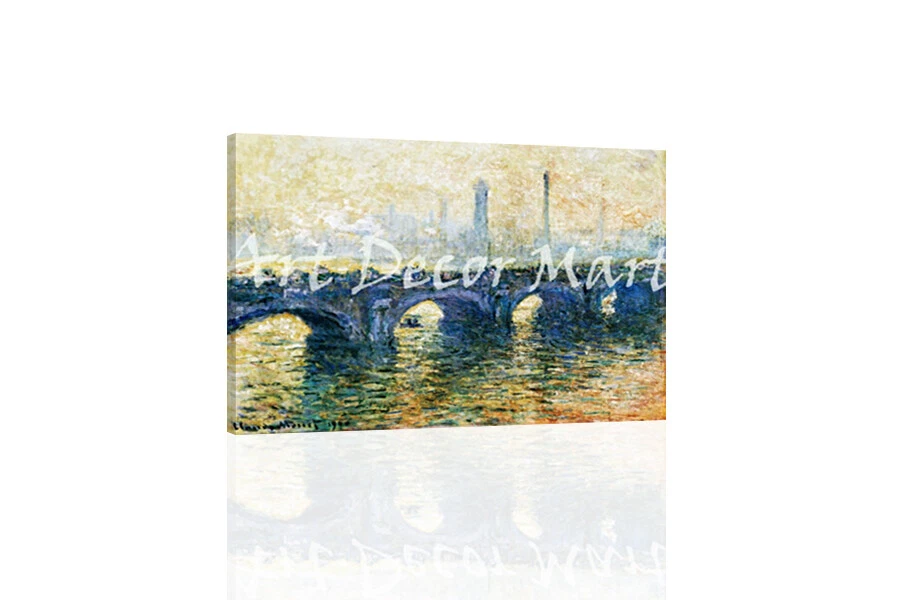 Waterloo Bridge, London- Monet - CANVAS OR PRINT WALL ART - Image 1 of 2