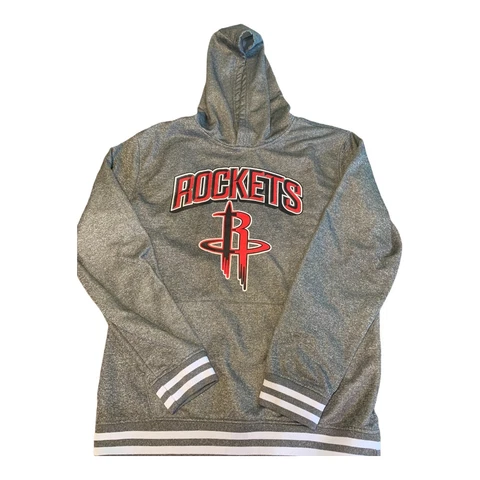 Houston Rockets NBA Men's Hoodie Size Large Gray Hooded Sweatshirt Basketball Cover
